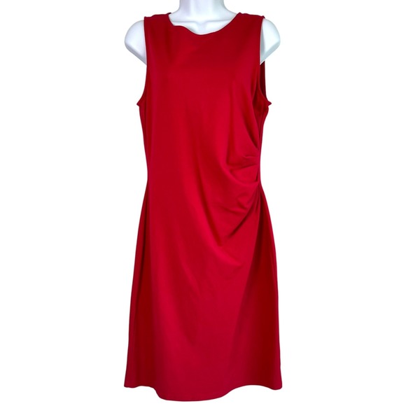 Kenneth Cole Womens Side Ruching Zipper Back Dress Size 10 Flattering Holidays - Picture 1 of 8